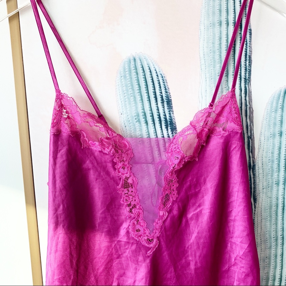 Victoria’s Secret satin feel slip dress lace trim - Picture 2 of 5